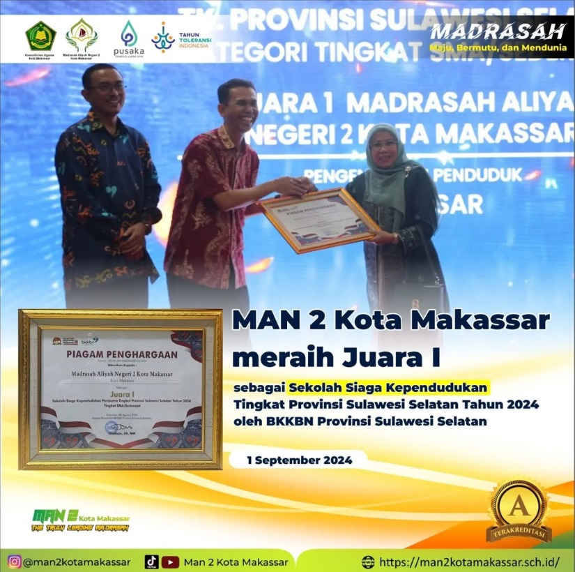 MAN 2 Kota Makassar Raih Juara 1 SSK Tingkat Provinsi Sulsel 2024