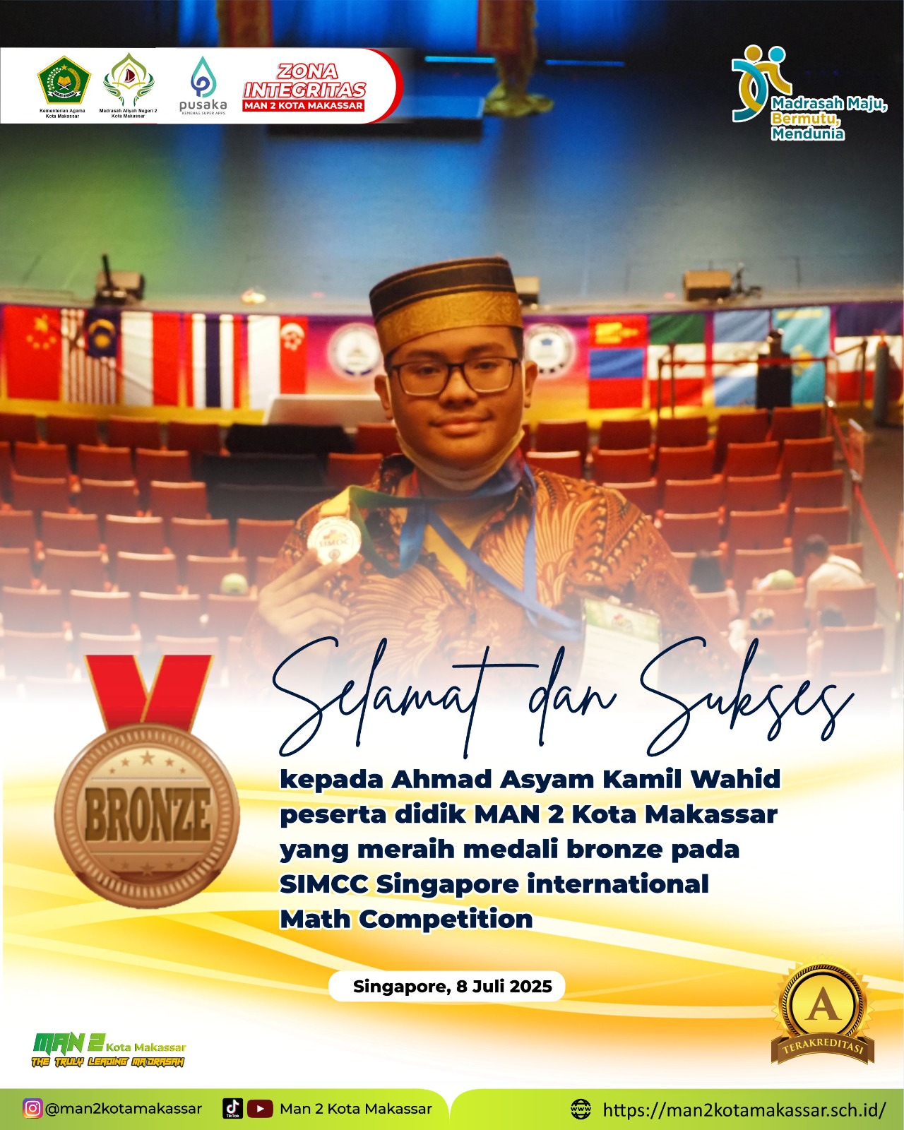 Siswa MAN 2 Kota Makassar Raih Medali di Ajang Bergengsi SIMC 2025
