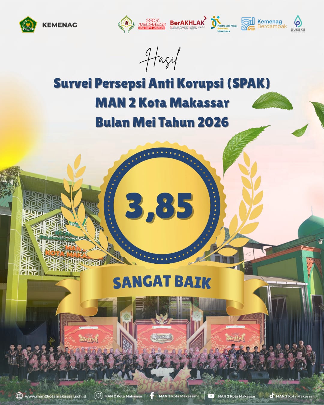Survei Persepsi Anti Korupsi (SPAK) MAN 2 Kota Makassar Bulan Mei 2026